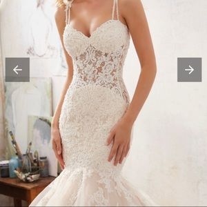Beautiful mermaid wedding dress similar to the brand Eve of Milady style.